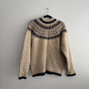 Cabin Fever Vintage Nordic Fair Isle 100% Shetland Wool Sweater - SZ M